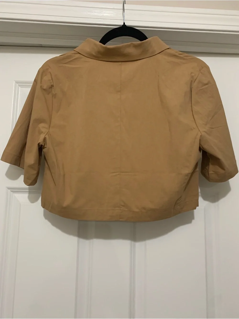 Cropped Tan Button-Front Blazer - Picture 3 of 4